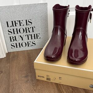 Michael Kors Plum Patent Ankle Booties